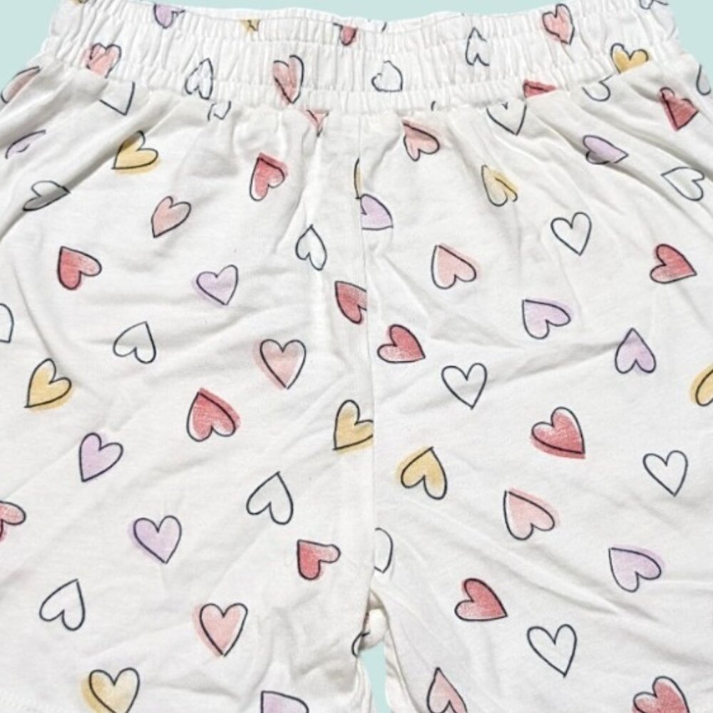 Anko's Girls' White Shorts with Multicolored Heart Pattern Playful Summer NWOT - Picture 4 of 6